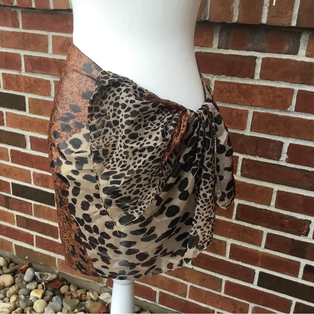 Sheer Animal Print Swim Coverup Lightweight Summer Scarf Wrap